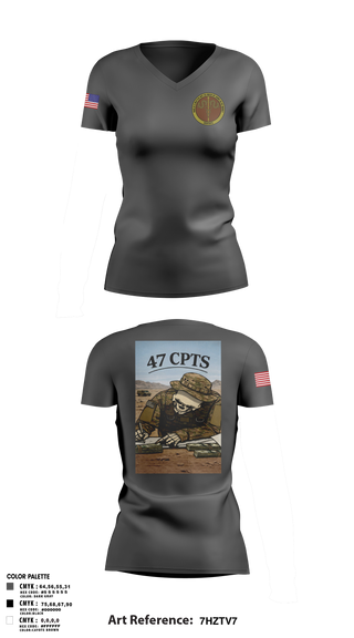 Womens Short Sleeve Vneck Shirt, 47 CPTS, Air Force, Teamtime, Team time, sublimation, custom sports apparel, team uniforms, spirit wear, spiritwear, sports uniforms, custom shirts, team store, custom team store, fundraiser sports, apparel fundraiser