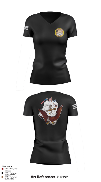 REPAIR DIVISION 80043886 Women's Short Sleeve V-neck Shirt - 3