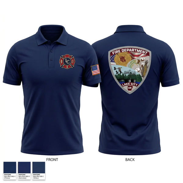 Short Sleeve Performance Polo, Lake City Fire Department, Fire Department, Teamtime, Team time, sublimation, custom sports apparel, team uniforms, spirit wear, spiritwear, sports uniforms, custom shirts, team store, custom team store, fundraiser sports, apparel fundraiser