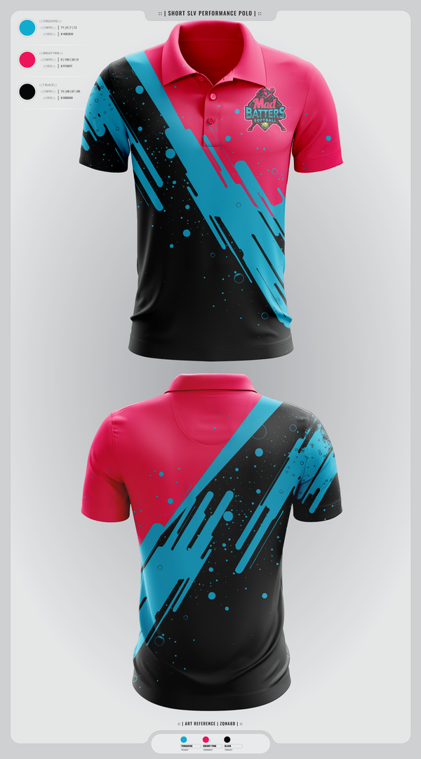 Short Sleeve Performance Polo, MadBatters Softball, Softball, Teamtime, Team time, sublimation, custom sports apparel, team uniforms, spirit wear, spiritwear, sports uniforms, custom shirts, team store, custom team store, fundraiser sports, apparel fundraiser