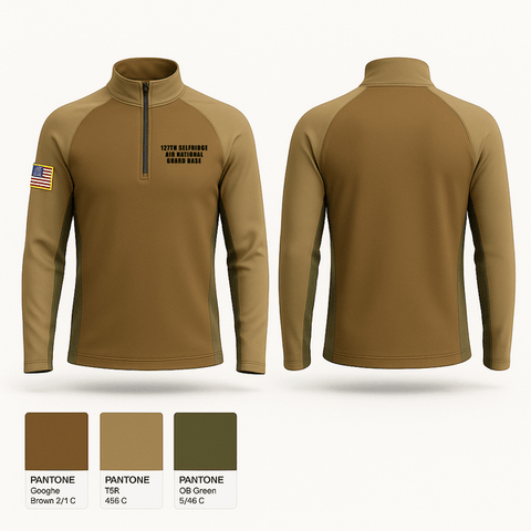 Quarter Zip Jacket, 127th Selfridge Air National Guard Base, Air Force, Teamtime, Team time, sublimation, custom sports apparel, team uniforms, spirit wear, spiritwear, sports uniforms, custom shirts, team store, custom team store, fundraiser sports, apparel fundraiser