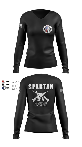 Womens Long Sleeve Vneck Shirt, 86 Security Forces Squadron, Air Force, Teamtime, Team time, sublimation, custom sports apparel, team uniforms, spirit wear, spiritwear, sports uniforms, custom shirts, team store, custom team store, fundraiser sports, apparel fundraiser