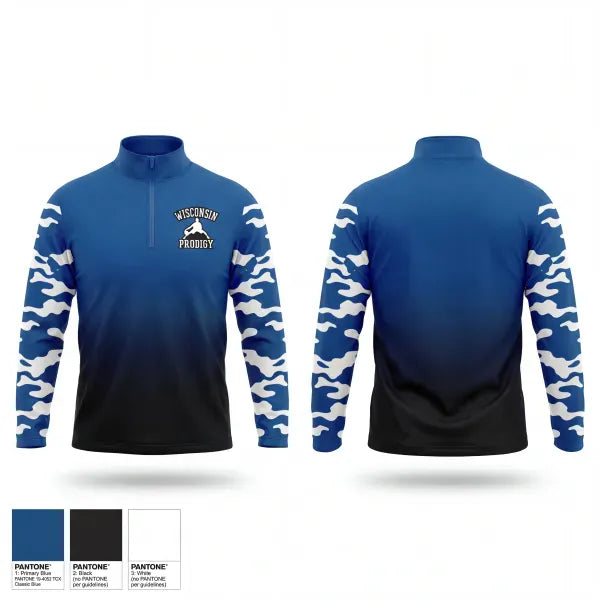 Quarter Zip Jacket, Wisconsin Prodigy, Men's Basketball, Teamtime, Team time, sublimation, custom sports apparel, team uniforms, spirit wear, spiritwear, sports uniforms, custom shirts, team store, custom team store, fundraiser sports, apparel fundraiser