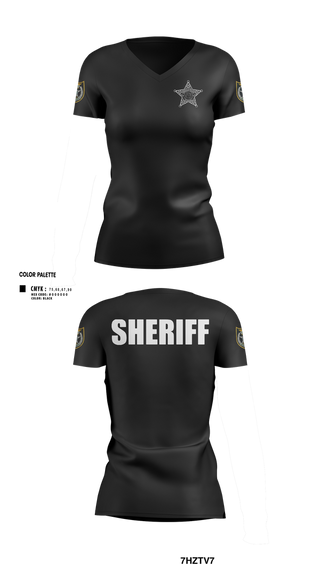 Womens Short Sleeve Vneck Shirt, Hernando County Sheriffs OfficeHernando County Sheriffs Office, Police, Teamtime, Team time, sublimation, custom sports apparel, team uniforms, spirit wear, spiritwear, sports uniforms, custom shirts, team store, custom team store, fundraiser sports, apparel fundraiser