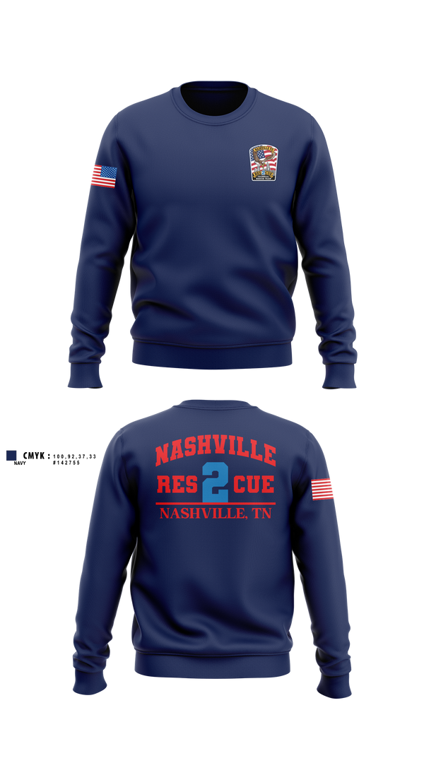 Crew Neck Sweatshirt, Rescue 2, Fire Department, Teamtime, Team time, sublimation, custom sports apparel, team uniforms, spirit wear, spiritwear, sports uniforms, custom shirts, team store, custom team store, fundraiser sports, apparel fundraiser