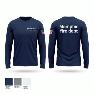 Long Sleeve Performance Shirt, Memphis fire department, Fire Department, Teamtime, Team time, sublimation, custom sports apparel, team uniforms, spirit wear, spiritwear, sports uniforms, custom shirts, team store, custom team store, fundraiser sports, apparel fundraiser