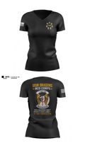 1-501st Iron Dragons NCO Corps Women's Short Sleeve V-neck Shirt - 11