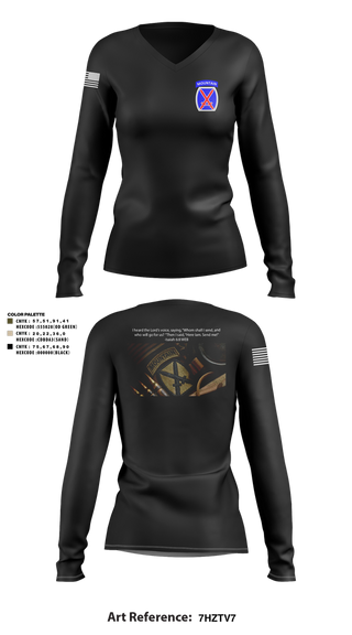 Womens Long Sleeve Vneck Shirt, CHO, Army, Teamtime, Team time, sublimation, custom sports apparel, team uniforms, spirit wear, spiritwear, sports uniforms, custom shirts, team store, custom team store, fundraiser sports, apparel fundraiser