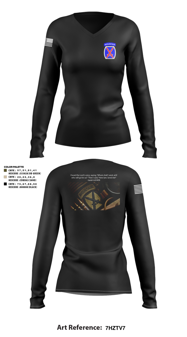 Womens Long Sleeve Vneck Shirt, CHO, Army, Teamtime, Team time, sublimation, custom sports apparel, team uniforms, spirit wear, spiritwear, sports uniforms, custom shirts, team store, custom team store, fundraiser sports, apparel fundraiser