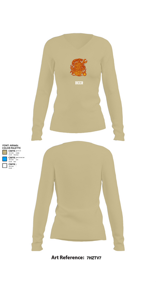 Womens Long Sleeve Vneck Shirt, BEER, Marines, Teamtime, Team time, sublimation, custom sports apparel, team uniforms, spirit wear, spiritwear, sports uniforms, custom shirts, team store, custom team store, fundraiser sports, apparel fundraiser