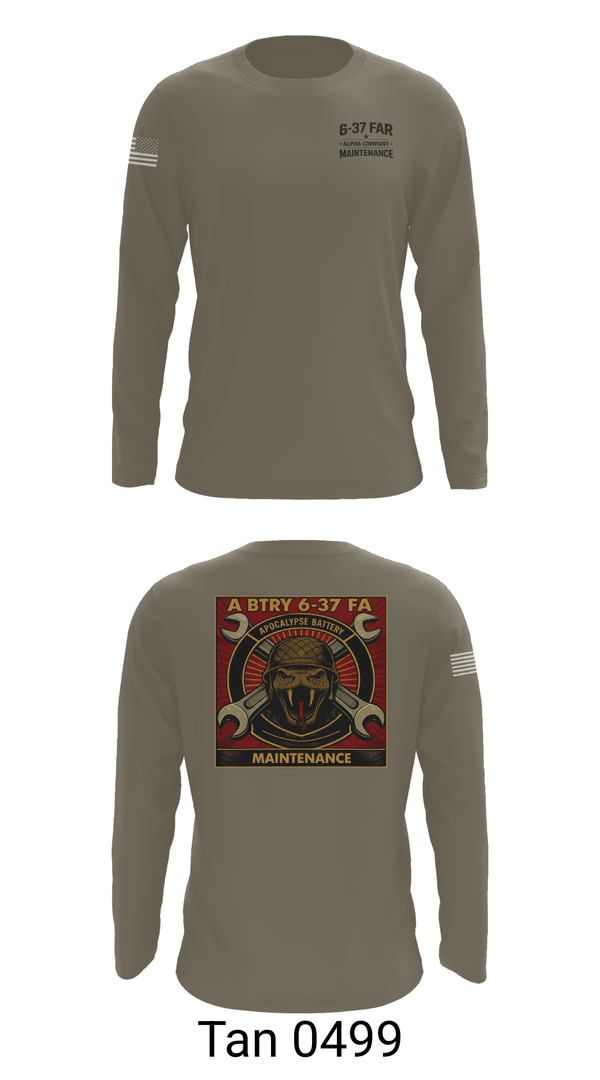 Long Sleeve Performance Shirt, 6-37 Field Artillery, Army, Teamtime, Team time, sublimation, custom sports apparel, team uniforms, spirit wear, spiritwear, sports uniforms, custom shirts, team store, custom team store, fundraiser sports, apparel fundraiser