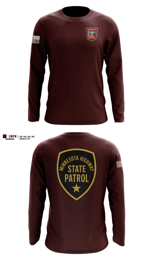 Long Sleeve Performance Shirt, Minnesota State Patrol, Police, Teamtime, Team time, sublimation, custom sports apparel, team uniforms, spirit wear, spiritwear, sports uniforms, custom shirts, team store, custom team store, fundraiser sports, apparel fundraiser