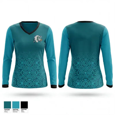 Mendota Aztecs 94033090 Women's Long Sleeve V-neck Shirt - 1