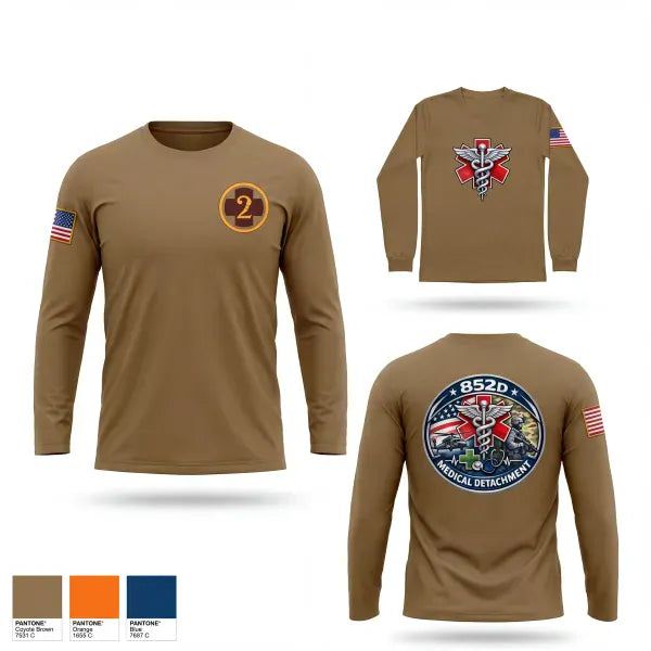 Long Sleeve Performance Shirt, 852D Medical Detachment, Army, Teamtime, Team time, sublimation, custom sports apparel, team uniforms, spirit wear, spiritwear, sports uniforms, custom shirts, team store, custom team store, fundraiser sports, apparel fundraiser