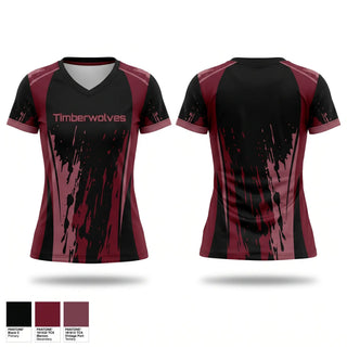 Womens Short Sleeve Vneck Shirt, Timberwolves, Softball, Teamtime, Team time, sublimation, custom sports apparel, team uniforms, spirit wear, spiritwear, sports uniforms, custom shirts, team store, custom team store, fundraiser sports, apparel fundraiser