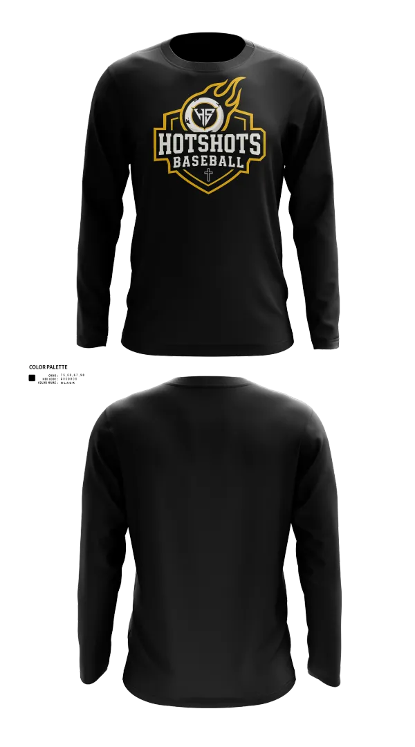 Long Sleeve Performance Shirt, Hotshots1, Baseball, Teamtime, Team time, sublimation, custom sports apparel, team uniforms, spirit wear, spiritwear, sports uniforms, custom shirts, team store, custom team store, fundraiser sports, apparel fundraiser