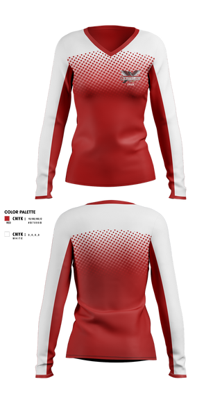 Womens Long Sleeve Vneck Shirt, Sublette Middle School Cheer, Cheer, Teamtime, Team time, sublimation, custom sports apparel, team uniforms, spirit wear, spiritwear, sports uniforms, custom shirts, team store, custom team store, fundraiser sports, apparel fundraiser