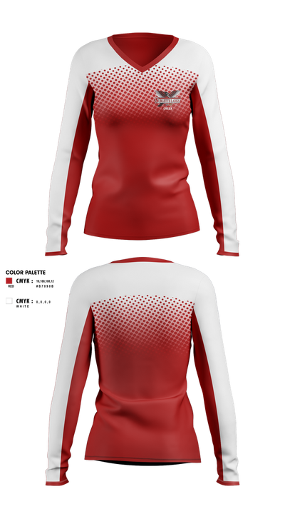 Sublette Middle School Cheer Women's Long Sleeve V-neck Shirt - 1