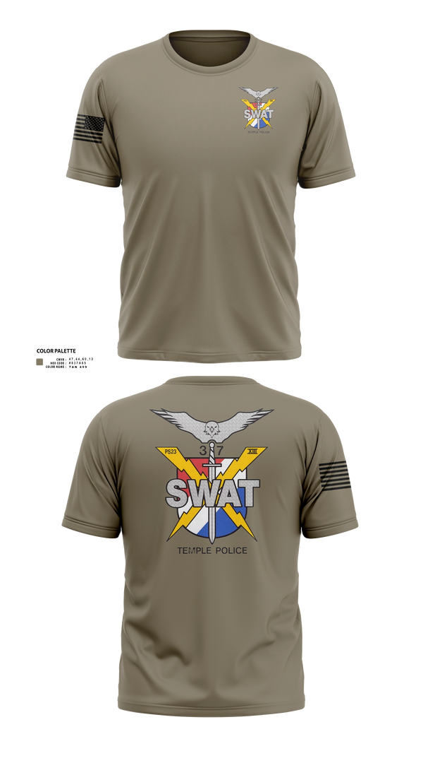 Old School Cotton Feel Shirt, Temple SWAT, Police, Teamtime, Team time, sublimation, custom sports apparel, team uniforms, spirit wear, spiritwear, sports uniforms, custom shirts, team store, custom team store, fundraiser sports, apparel fundraiser