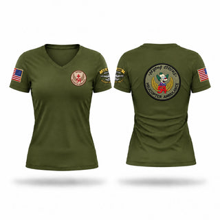 Womens Short Sleeve Vneck Shirt, 54th Medical Company, Army, Teamtime, Team time, sublimation, custom sports apparel, team uniforms, spirit wear, spiritwear, sports uniforms, custom shirts, team store, custom team store, fundraiser sports, apparel fundraiser