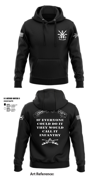 Hoodie, Charlie Co, Army, Teamtime, Team time, sublimation, custom sports apparel, team uniforms, spirit wear, spiritwear, sports uniforms, custom shirts, team store, custom team store, fundraiser sports, apparel fundraiser
