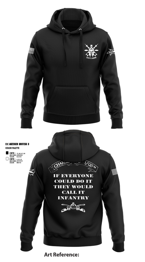 Hoodie, Charlie Co, Army, Teamtime, Team time, sublimation, custom sports apparel, team uniforms, spirit wear, spiritwear, sports uniforms, custom shirts, team store, custom team store, fundraiser sports, apparel fundraiser
