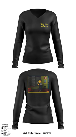 Womens Long Sleeve Vneck Shirt, South Gang Unit, Police, Teamtime, Team time, sublimation, custom sports apparel, team uniforms, spirit wear, spiritwear, sports uniforms, custom shirts, team store, custom team store, fundraiser sports, apparel fundraiser