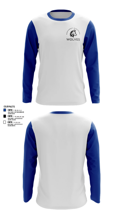 Northwest Mississippi Wolves Long Sleeve Performance Shirt 3