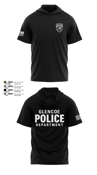 Short Sleeve Performance Shirt with hood, GLENCOE POLICE INVESTIGATIONS, Police, Teamtime, Team time, sublimation, custom sports apparel, team uniforms, spirit wear, spiritwear, sports uniforms, custom shirts, team store, custom team store, fundraiser sports, apparel fundraiser