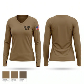 Womens Long Sleeve Vneck Shirt, 125 MDG Det 1, Air Force, Teamtime, Team time, sublimation, custom sports apparel, team uniforms, spirit wear, spiritwear, sports uniforms, custom shirts, team store, custom team store, fundraiser sports, apparel fundraiser