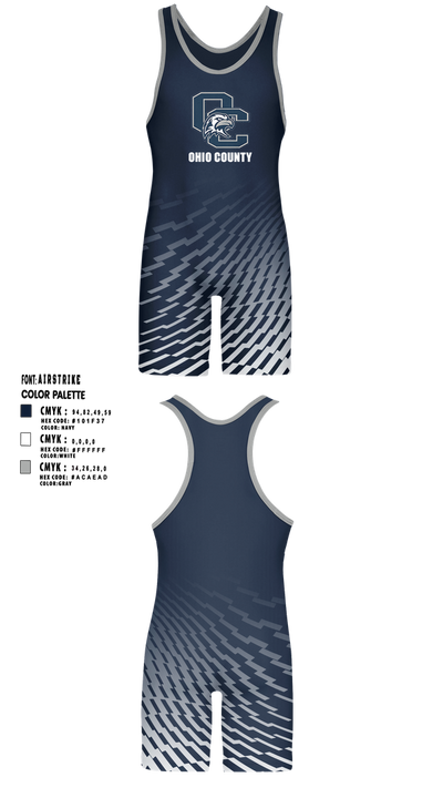 Ohio county 95337841 Wrestling Singlet - 1