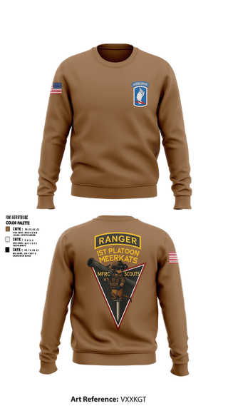 Crew Neck Sweatshirt, Meerkats 173rd, Army, Teamtime, Team time, sublimation, custom sports apparel, team uniforms, spirit wear, spiritwear, sports uniforms, custom shirts, team store, custom team store, fundraiser sports, apparel fundraiser
