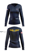 Indiana State Police Aviation Unit Women's Long Sleeve V-neck Shirt - 3