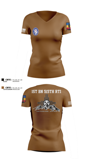 Womens Short Sleeve Vneck Shirt, 1st BN 515th RTI, Army, Teamtime, Team time, sublimation, custom sports apparel, team uniforms, spirit wear, spiritwear, sports uniforms, custom shirts, team store, custom team store, fundraiser sports, apparel fundraiser