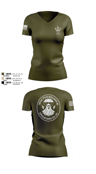 Womens Short Sleeve Vneck Shirt, 301, Army, Teamtime, Team time, sublimation, custom sports apparel, team uniforms, spirit wear, spiritwear, sports uniforms, custom shirts, team store, custom team store, fundraiser sports, apparel fundraiser