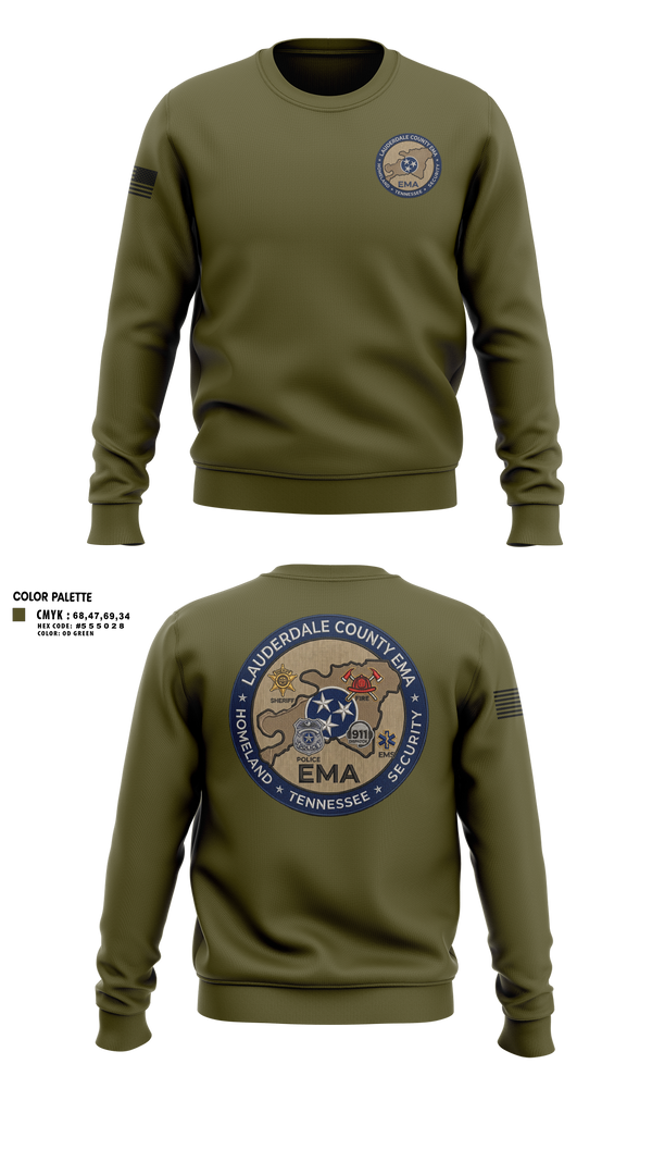 Crew Neck Sweatshirt, Lauderdale County Emergency Management Homeland Securtiy, Fire Department, Teamtime, Team time, sublimation, custom sports apparel, team uniforms, spirit wear, spiritwear, sports uniforms, custom shirts, team store, custom team store, fundraiser sports, apparel fundraiser