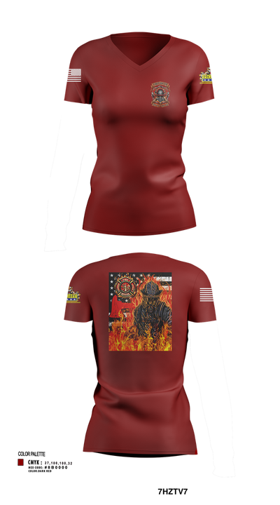 Repair division 53325432 Women's Short Sleeve V-neck Shirt - 102