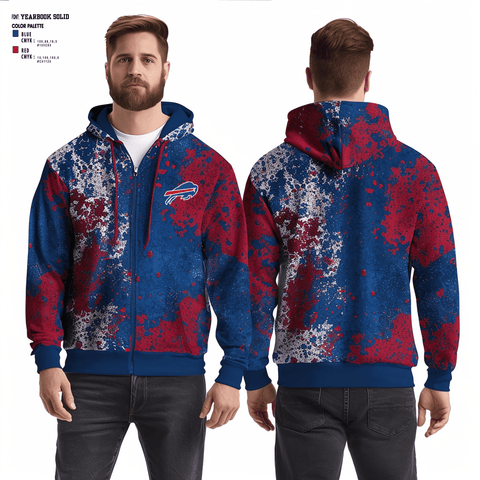 Zip Hoodie, Keystone Bills Football and Cheer, Football, Teamtime, Team time, sublimation, custom sports apparel, team uniforms, spirit wear, spiritwear, sports uniforms, custom shirts, team store, custom team store, fundraiser sports, apparel fundraiser