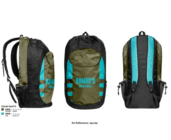 Gear Bag, Rambo’s, Men's Basketball, Teamtime, Team time, sublimation, custom sports apparel, team uniforms, spirit wear, spiritwear, sports uniforms, custom shirts, team store, custom team store, fundraiser sports, apparel fundraiser