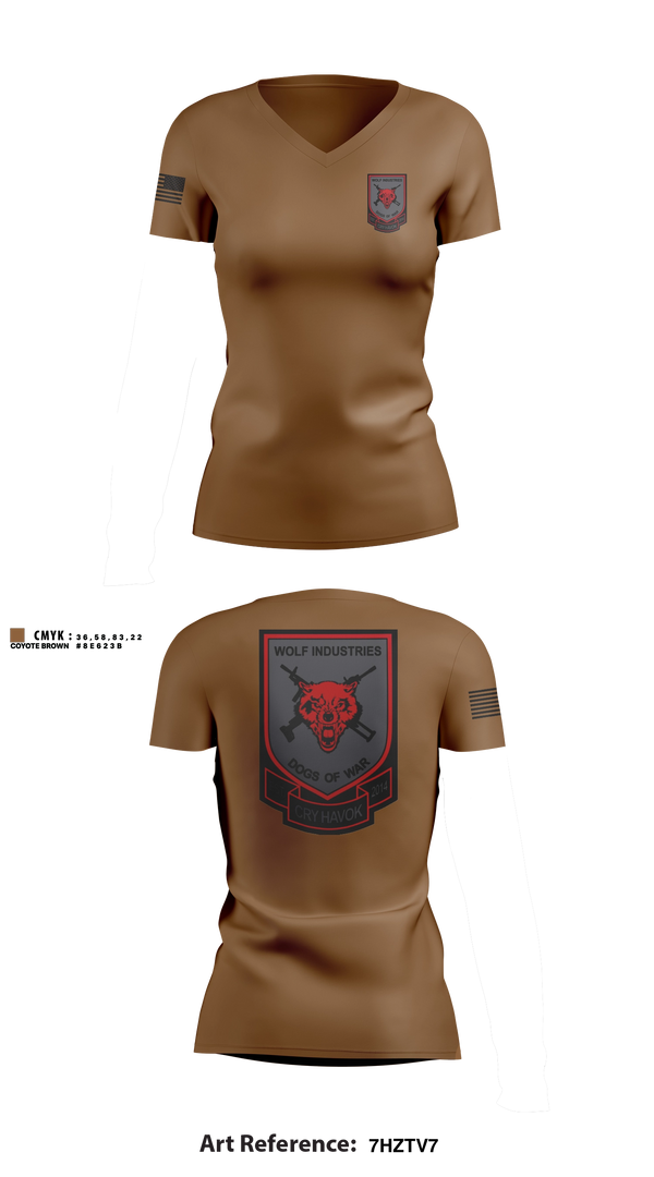 Womens Short Sleeve Vneck Shirt, Dogs of War, Army, Teamtime, Team time, sublimation, custom sports apparel, team uniforms, spirit wear, spiritwear, sports uniforms, custom shirts, team store, custom team store, fundraiser sports, apparel fundraiser