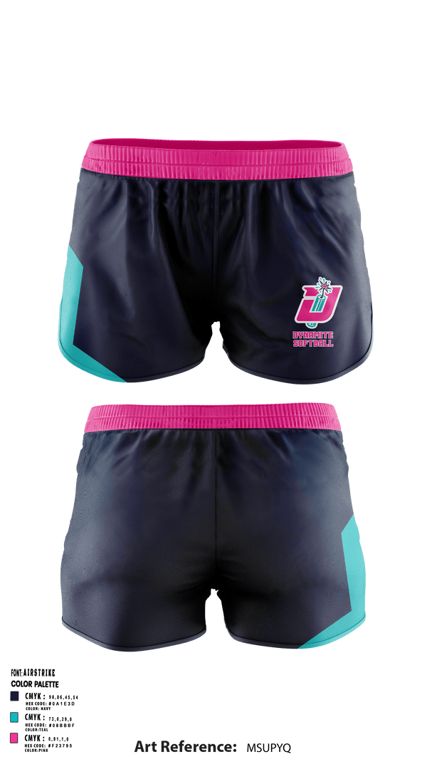 Womens Shorts, Dynamite, Softball, Teamtime, Team time, sublimation, custom sports apparel, team uniforms, spirit wear, spiritwear, sports uniforms, custom shirts, team store, custom team store, fundraiser sports, apparel fundraiser