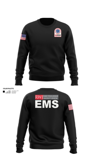 Crew Neck Sweatshirt, RWJ Hospital EMS, EMS/EMT, Teamtime, Team time, sublimation, custom sports apparel, team uniforms, spirit wear, spiritwear, sports uniforms, custom shirts, team store, custom team store, fundraiser sports, apparel fundraiser