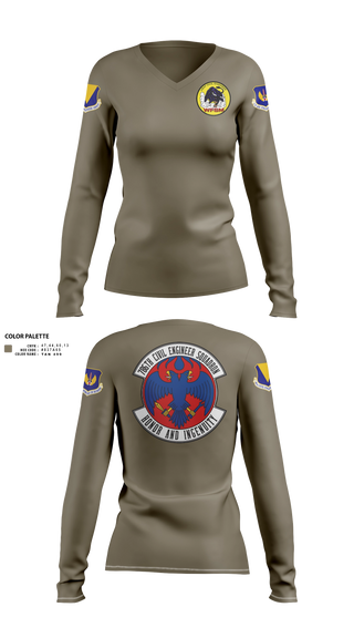 Womens Long Sleeve Vneck Shirt, 786th CES, Air Force, Teamtime, Team time, sublimation, custom sports apparel, team uniforms, spirit wear, spiritwear, sports uniforms, custom shirts, team store, custom team store, fundraiser sports, apparel fundraiser