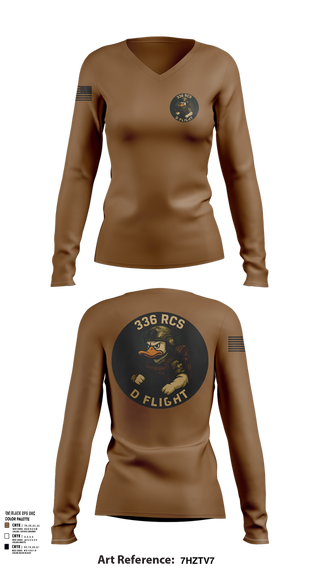 Womens Long Sleeve Vneck Shirt, 336 RCS D Flight, , Teamtime, Team time, sublimation, custom sports apparel, team uniforms, spirit wear, spiritwear, sports uniforms, custom shirts, team store, custom team store, fundraiser sports, apparel fundraiser