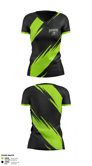 Womens Short Sleeve Vneck Shirt, Midwest Destroyers, Softball, Teamtime, Team time, sublimation, custom sports apparel, team uniforms, spirit wear, spiritwear, sports uniforms, custom shirts, team store, custom team store, fundraiser sports, apparel fundraiser