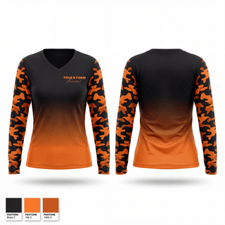 Womens Long Sleeve Vneck Shirt, True Form Basketball, Men's Basketball, Teamtime, Team time, sublimation, custom sports apparel, team uniforms, spirit wear, spiritwear, sports uniforms, custom shirts, team store, custom team store, fundraiser sports, apparel fundraiser