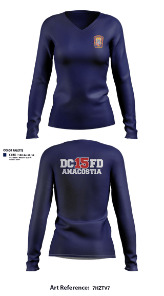 Womens Long Sleeve Vneck Shirt, Washington DC Fire Department, Fire Department, Teamtime, Team time, sublimation, custom sports apparel, team uniforms, spirit wear, spiritwear, sports uniforms, custom shirts, team store, custom team store, fundraiser sports, apparel fundraiser
