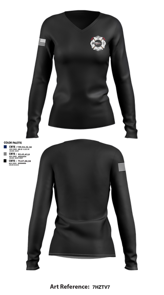 Womens Long Sleeve Vneck Shirt, team name, Fire Department, Teamtime, Team time, sublimation, custom sports apparel, team uniforms, spirit wear, spiritwear, sports uniforms, custom shirts, team store, custom team store, fundraiser sports, apparel fundraiser