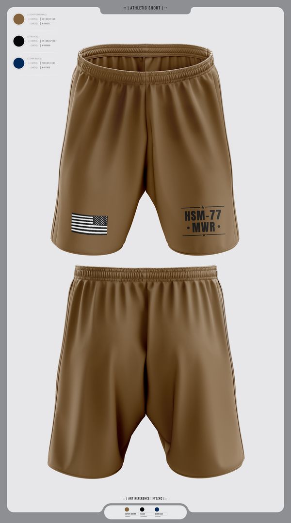 Athletic Shorts With Pockets, HSM-77 MWR, , Teamtime, Team time, sublimation, custom sports apparel, team uniforms, spirit wear, spiritwear, sports uniforms, custom shirts, team store, custom team store, fundraiser sports, apparel fundraiser