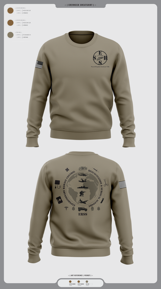 Crew Neck Sweatshirt, Naval Hospital Jacksonville ERSS, , Teamtime, Team time, sublimation, custom sports apparel, team uniforms, spirit wear, spiritwear, sports uniforms, custom shirts, team store, custom team store, fundraiser sports, apparel fundraiser